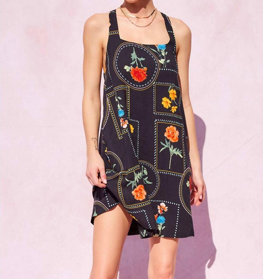 NEW ILLA ILLA floral tie strap dress in black